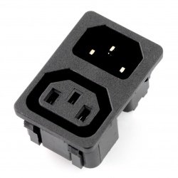 AC IEC dvojitá zástrčka / zásuvka se západkou