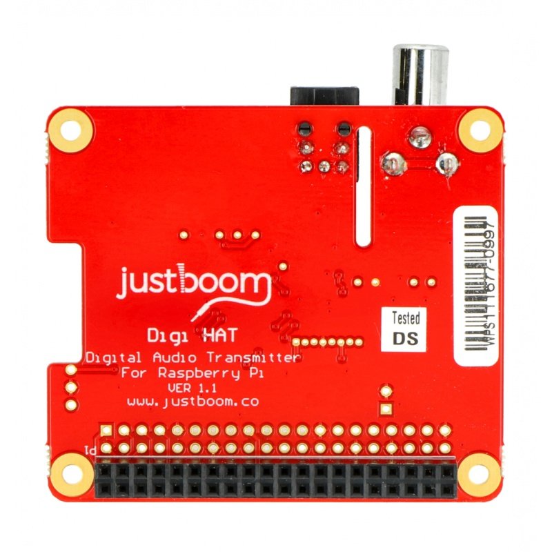 JustBoom Digi Hat - zvuková karta pro Raspberry Pi 3/2 / B +