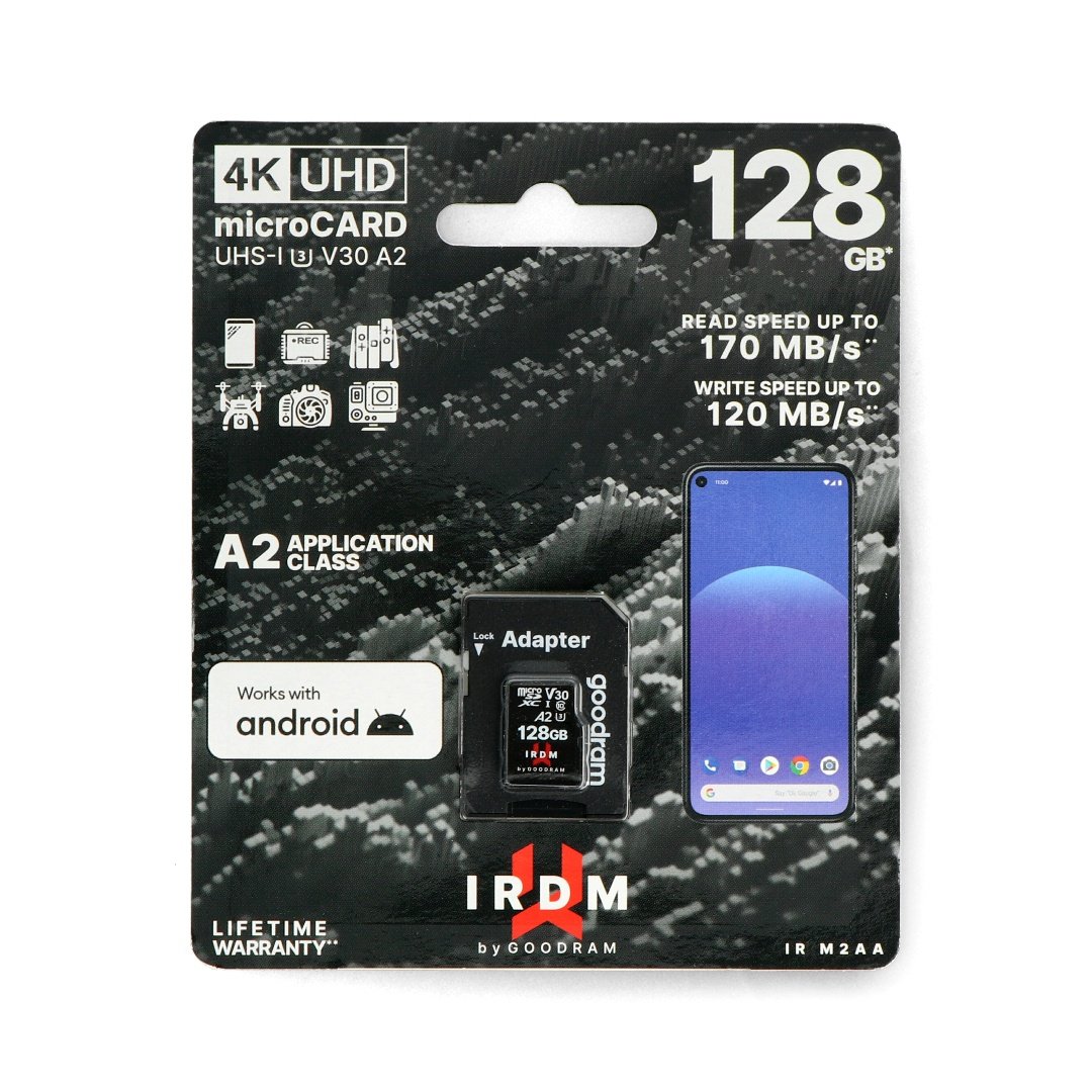Paměťová karta microSD Goodram IR-M2AA 128 GB 170 MB / s UHS-I třída U3 s adaptérem