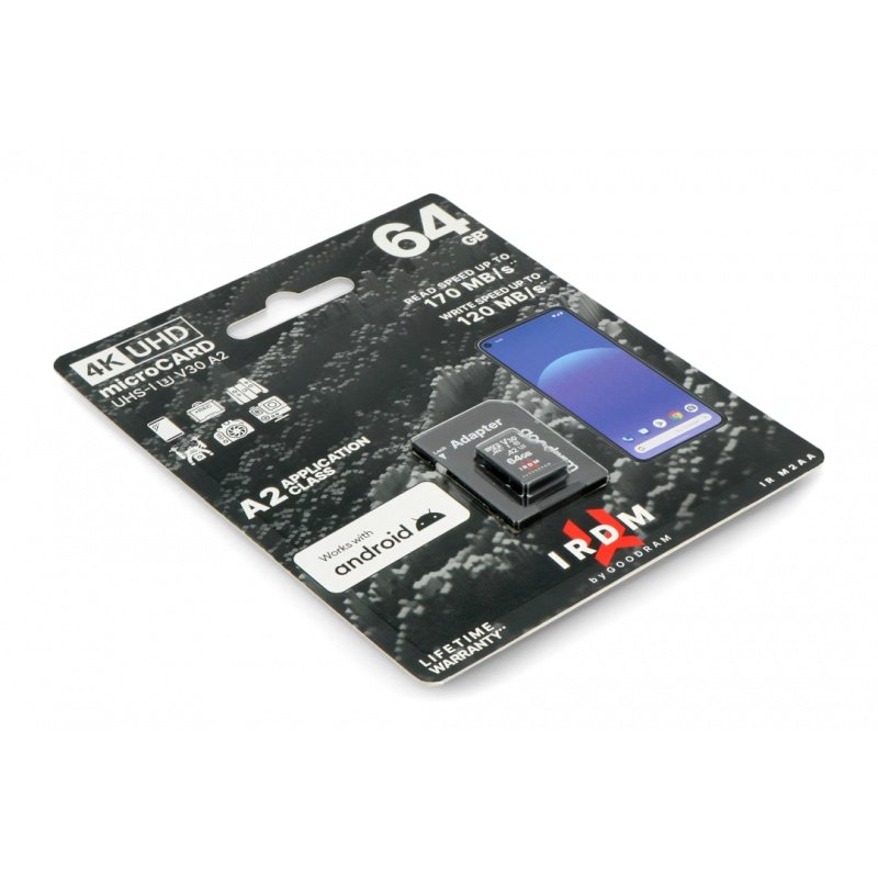 IRDM by GOODRAM 64GB MICRO CARD UHS I U3 A2 + adapter
