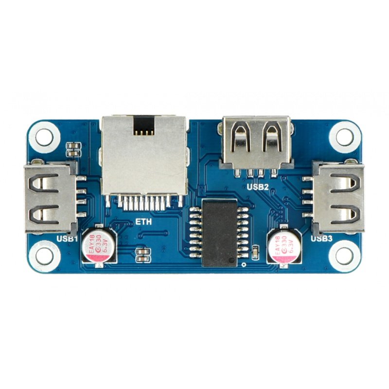 Ethernet / USB HUB HAT (B) for Raspberry Pi Series, 1x RJ45, 3x