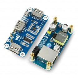 PoE Ethernet / USB HUB HAT for Raspberry Pi Zero, 1x RJ45, 3x