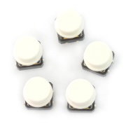 Taktický spínač 12x12mm s víčkem - bílá houba - 5 ks
