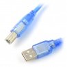 USB kabel A - B - 30cm - modrý - zdjęcie 1
