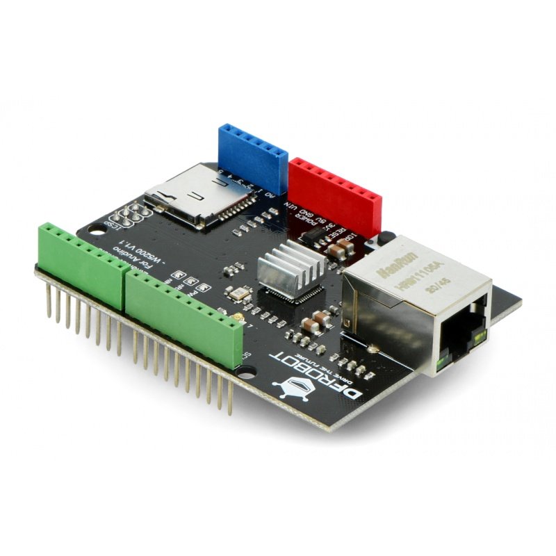 DFRobot Ethernet Shield - W5200 v1.1 se čtečkou karet microSD -