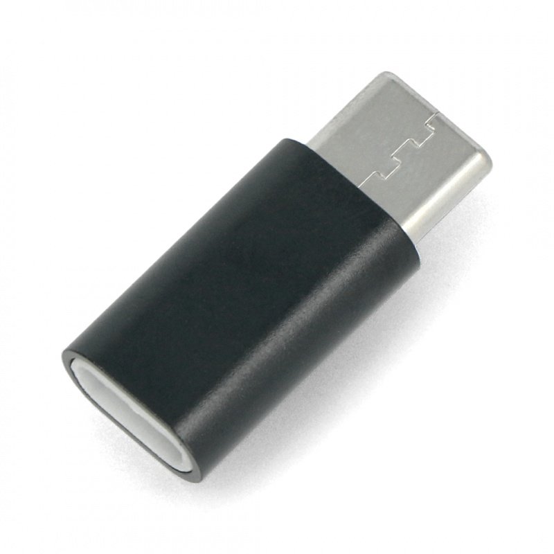 Adaptér microUSB - zástrčka USB typu C - černá