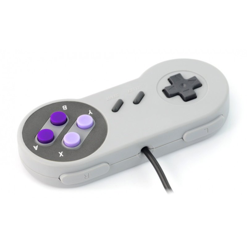 SNES - retro herní ovladač - fialová tlačítka