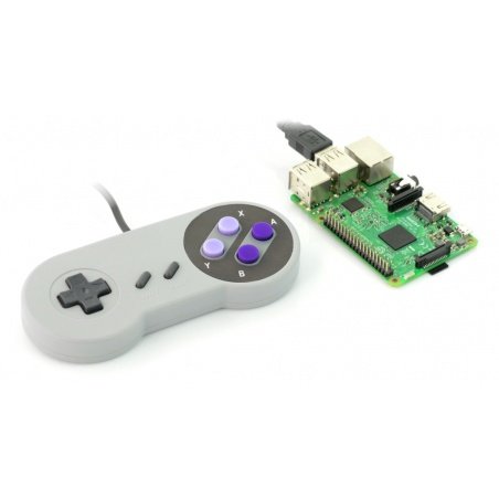 SNES - retro herní ovladač - fialová tlačítka
