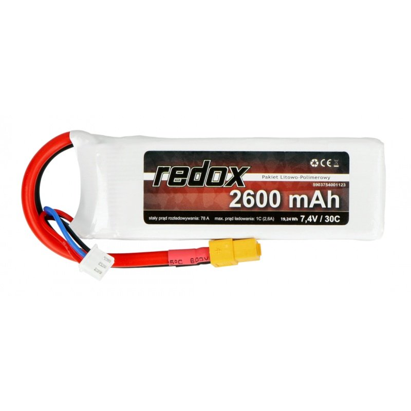 Redox 2600 mAh 7,4V 30C - pakiet LiPo