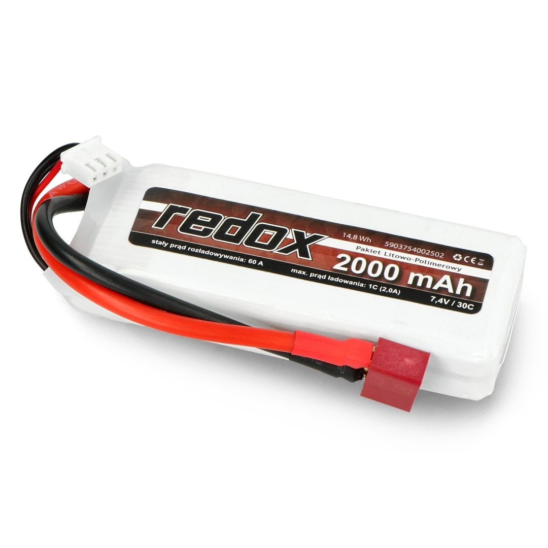 Redox ASG 2000 mAh 7,4V 30C DEAN (scalony) - pakiet LiPo