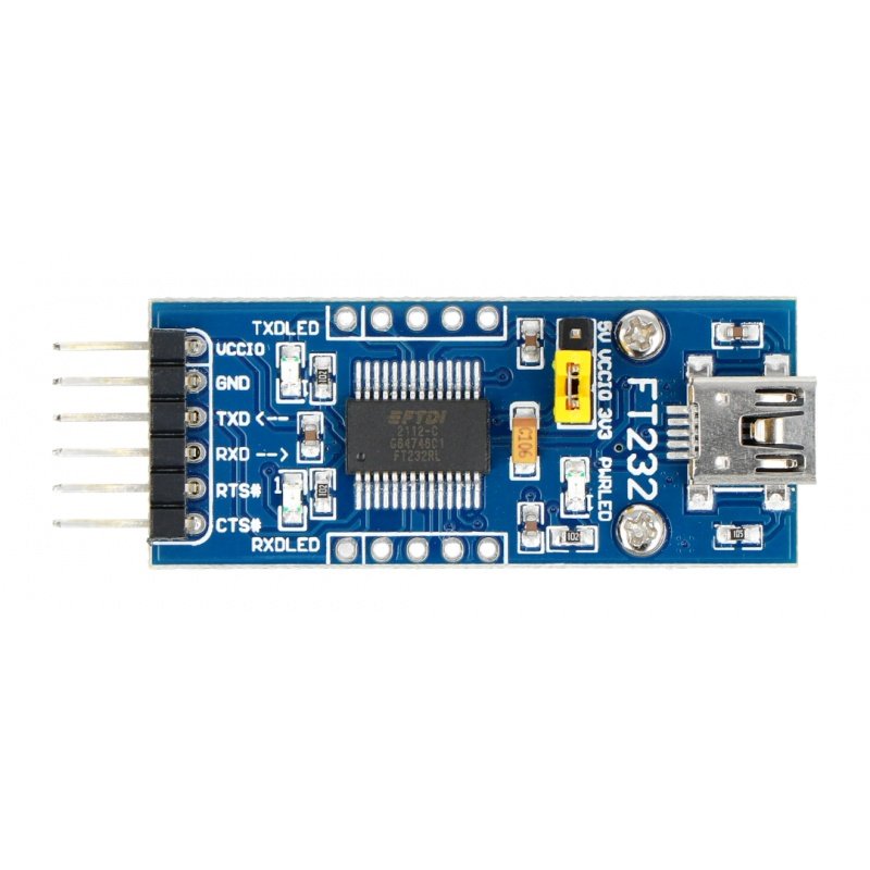 Převodník USB-UART FTDI FT232RL - miniUSB zásuvka - Waveshare