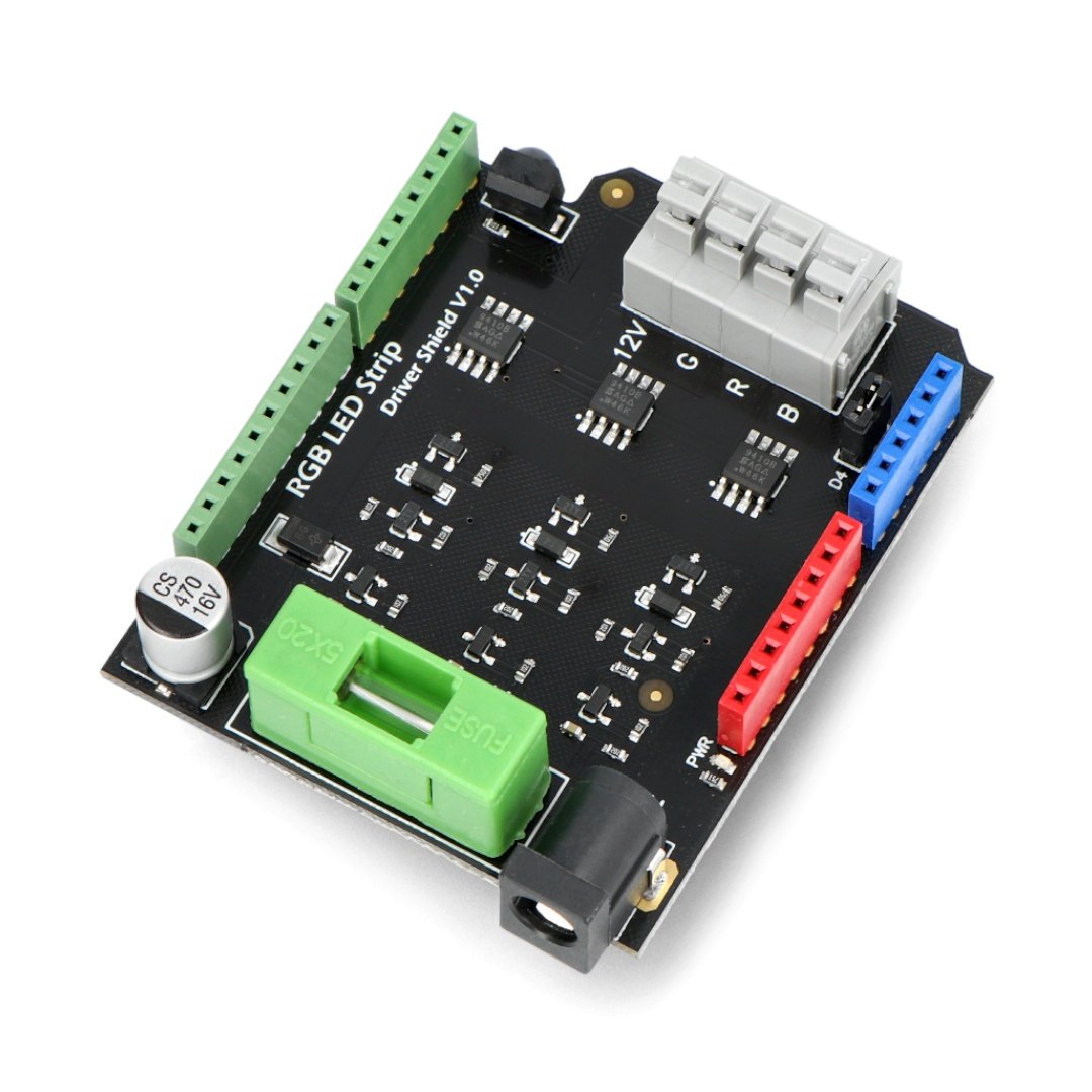 Ovladač DFRobot LED RGB - ovladač LED Shield pro Arduino