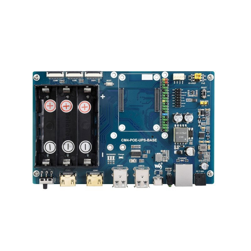 PoE UPS Base Board Designed for Raspberry Pi Compute Module 4
