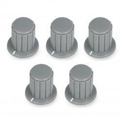 Knoflík potenciometru kroucený šedý - 4 / 12mm - 5 ks