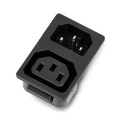 AC IEC dvojitá zástrčka / zásuvka se západkou