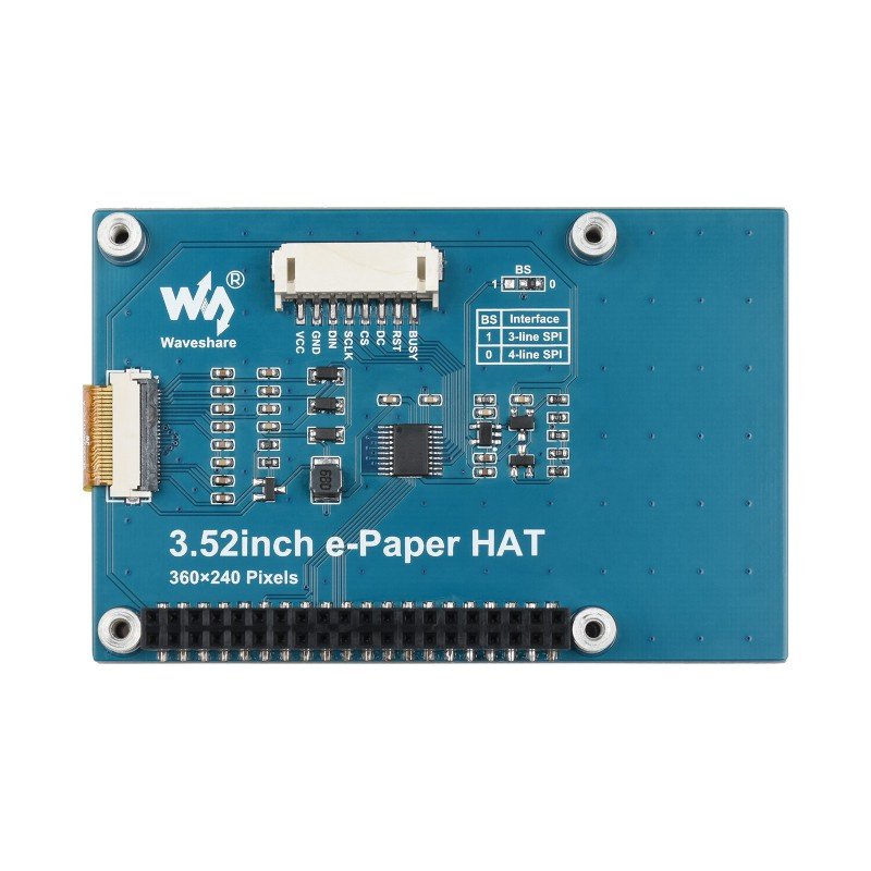 3.52inch e-Paper HAT, 360 × 240, SPI Interface