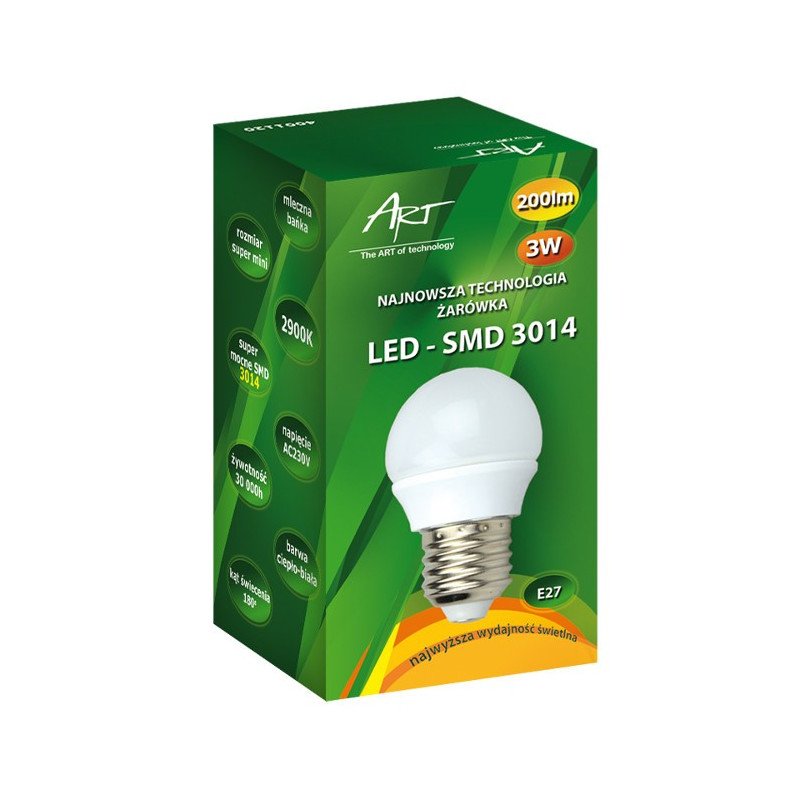 LED žárovka ART, žárovka na mléko, E27, 3W, 200 lm