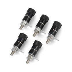 Banánková zásuvka AL2437 - černá - 4mm - 5ks.