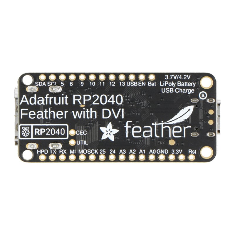 Adafruit Feather RP2040 with DVI Output Port - Works with HDMI