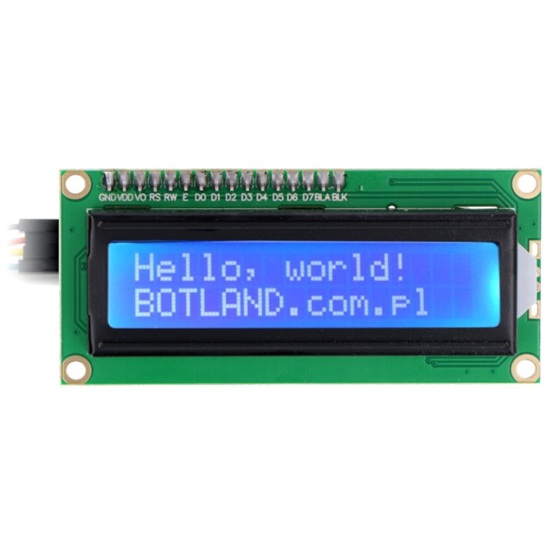 LCD displej 2x16 znaků modrý + převodník I2C LCM1602
