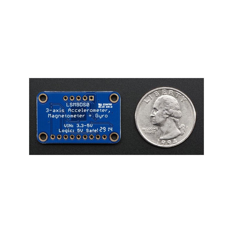 LSM9DS0 - IMU 9DoF I2C / SPI akcelerometr, gyroskop a magnetometr - modul Adafruit