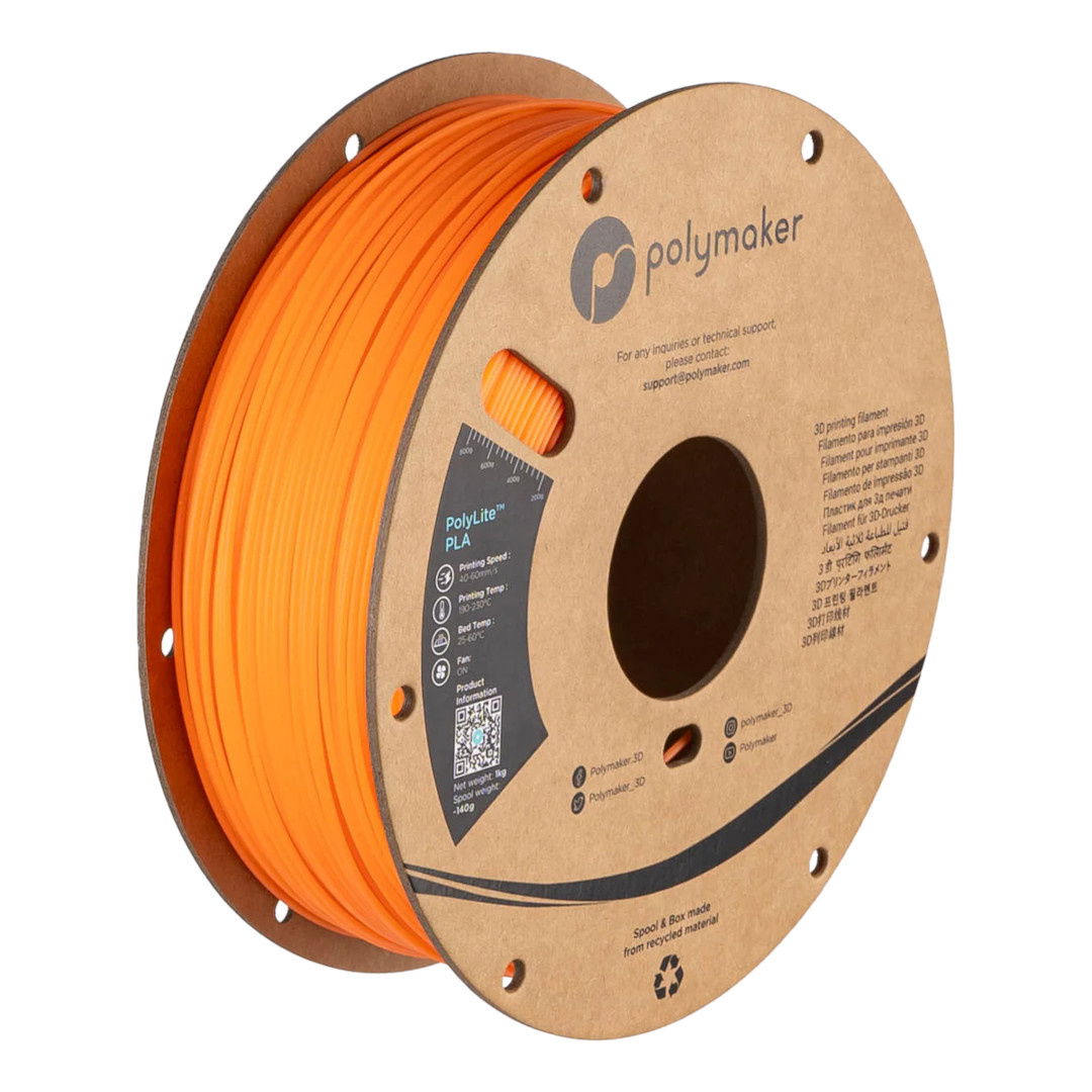 Filament Polymaker PolyLite Luminous PLA Orange 1,75mm 1kg