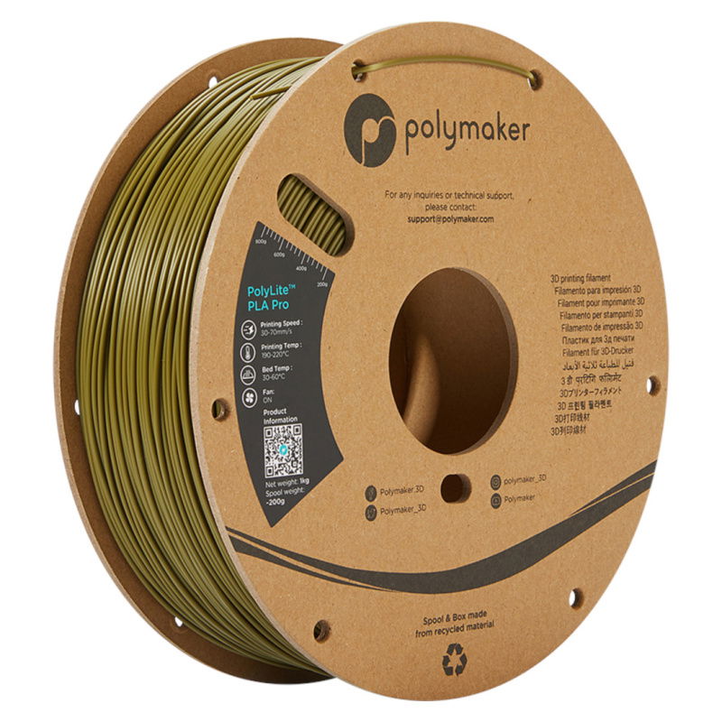 Filament Polymaker PolyLite PLA PRO Army Green 1,75mm 1kg