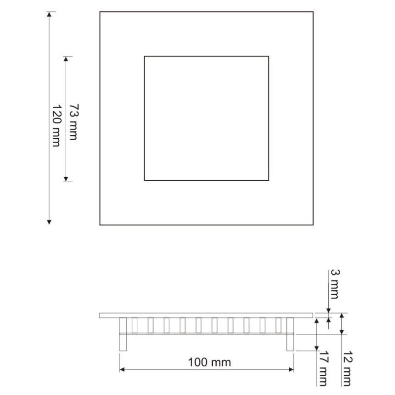 LED ART panel, hranatý, 108 mm, 6 W, 400 lm, studená barva