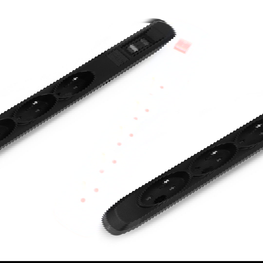 Prodlužovací kabel se zabezpečením Arcon R5 černý - 5 zásuvek