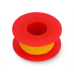 Postříbřený měděný propojovací vodič Kynar - 0,25 mm/AWG 30 - žlutý - 50 m