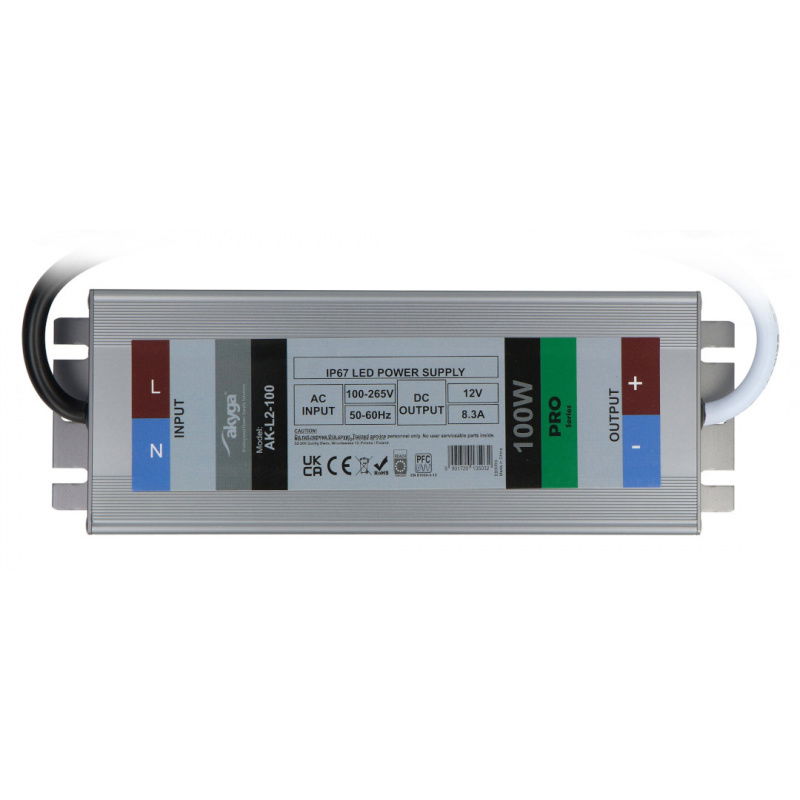 Napájecí zdroj pro LED Akyga 12V / 8,3A / 100W - vodotěsný