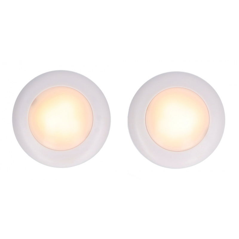 Remote Controlled 16-color RGBW Puck Lights (2pcs) - KC007