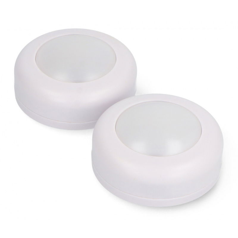 Remote Controlled 16-color RGBW Puck Lights (2pcs) - KC007
