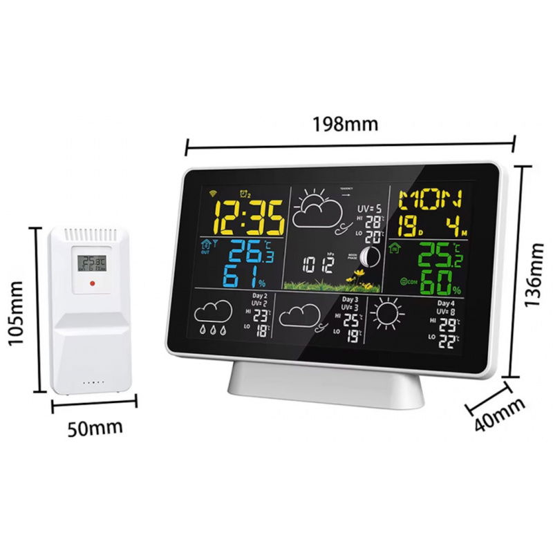Stacja Pogodowa Zewnętrzny Czujnik Temperatury i Wilgotności