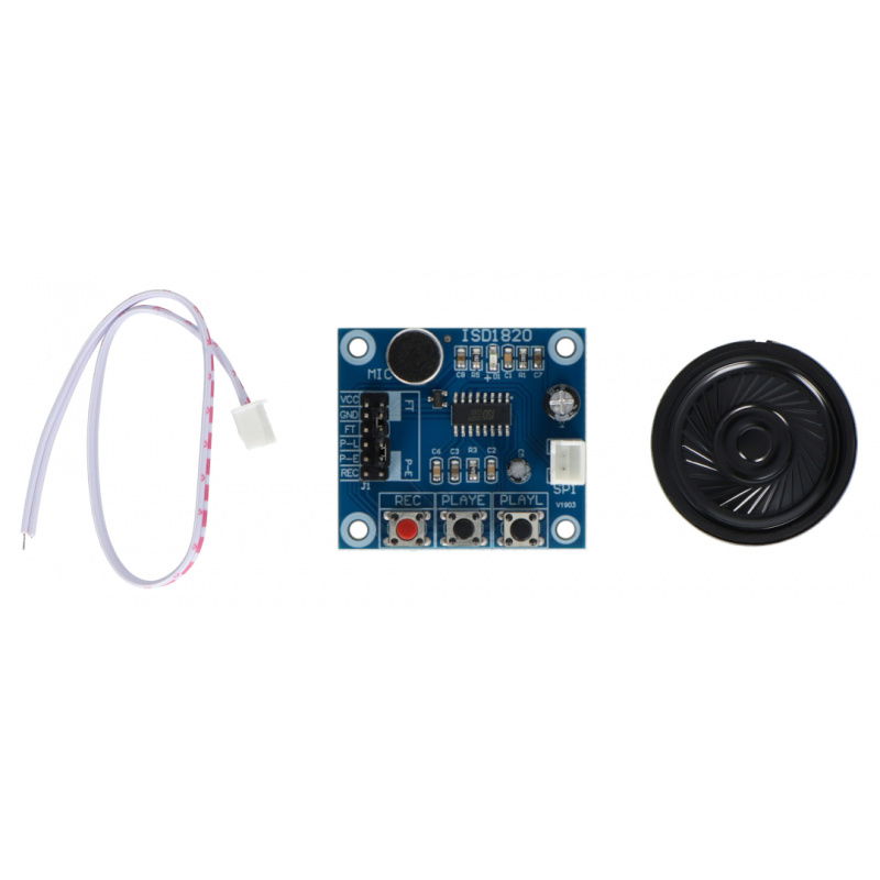 Modul ISD1820 pro nahrávání a přehrávání zvuku + reproduktor