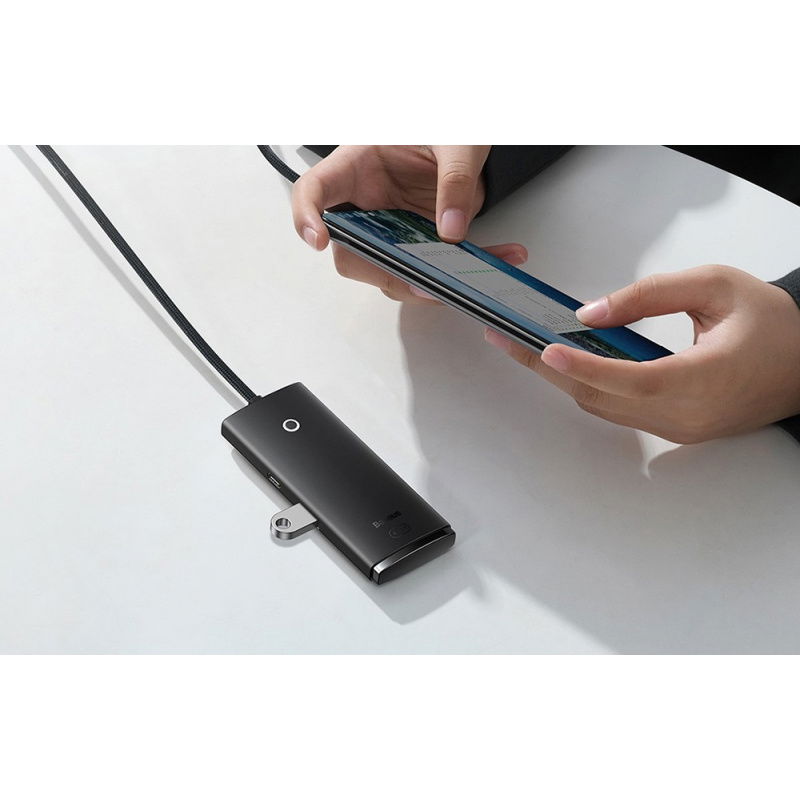 Hub 4w1 Baseus Lite Series USB-C do 4x USB 3.0 + USB-C, 1m