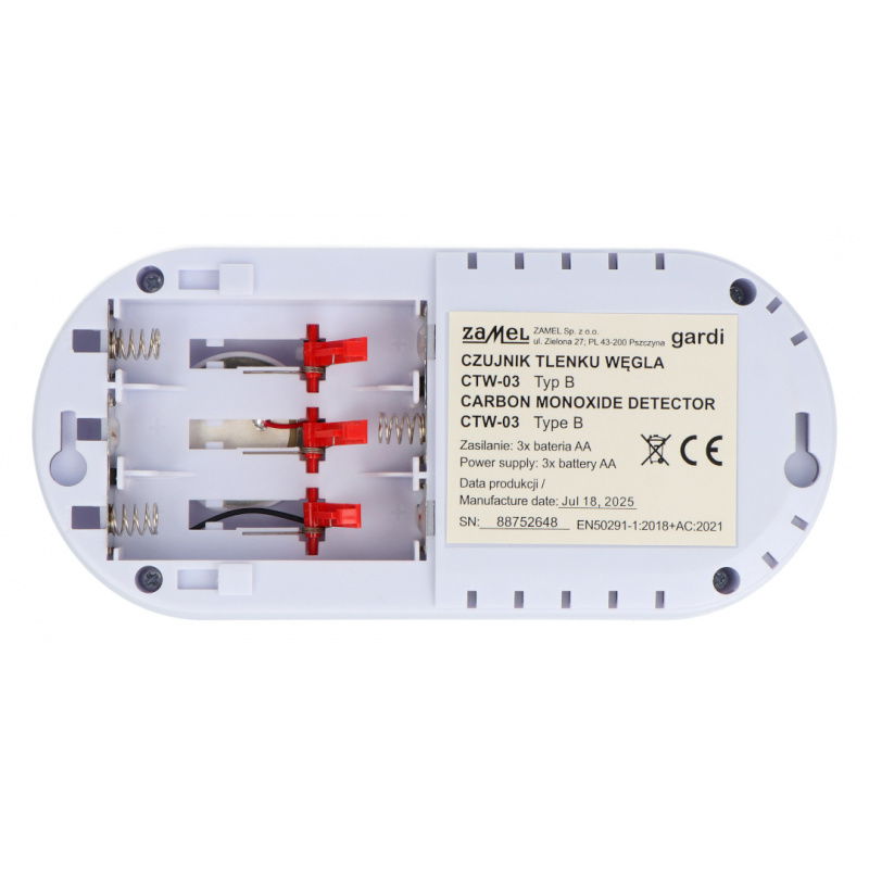 CZUJNIK TLENKU WĘGLA BATERYJNY TYP: CTW-03