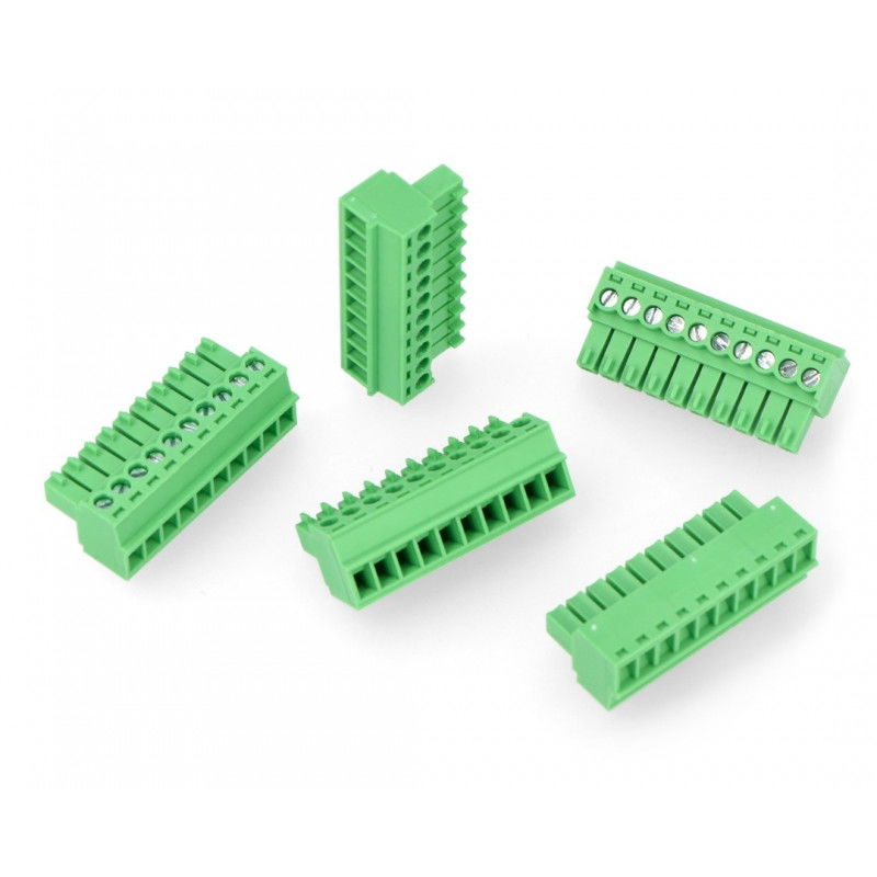 Samice montážní lišta, 10kolíková přímá, 3,5 mm rastr