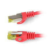 PATCHCORD KAT.6A S/FTP LSZH CU 0.25M CZERWONY FLUKE PASSED