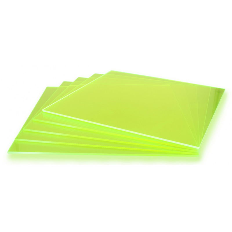 Plexi fluo zielona 3mm 200x200mm (5szt)