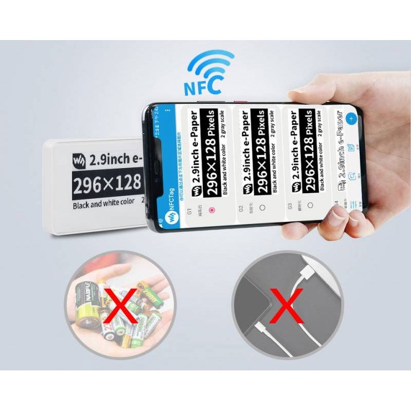 2.9inch Passive NFC-Powered e-Paper, No Battery