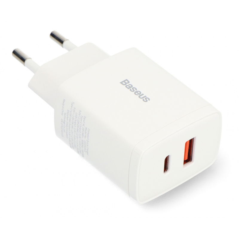 Ładowarka Compact Quick Charger USB, USB-C (biała)