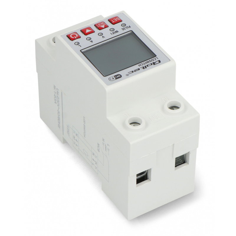 Qoltec Przekaźnik 63A na szynę DIN z licznikiem energii