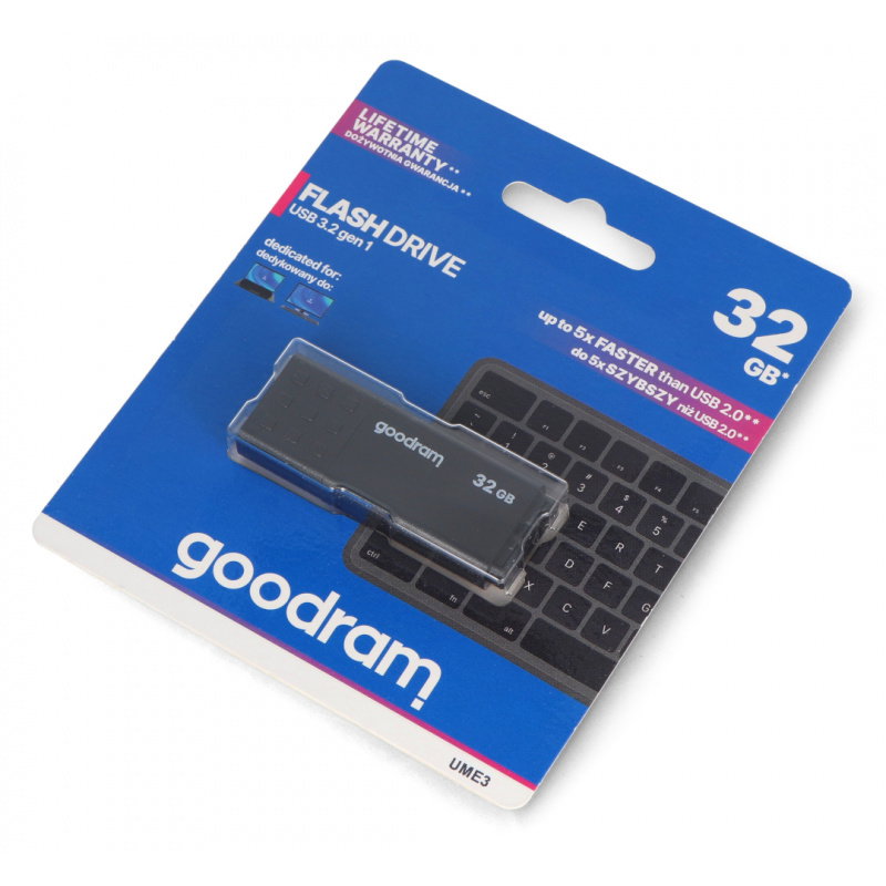 Flash disk GoodRam - USB 3.2 Gen 1 - UME3 černý 32GB