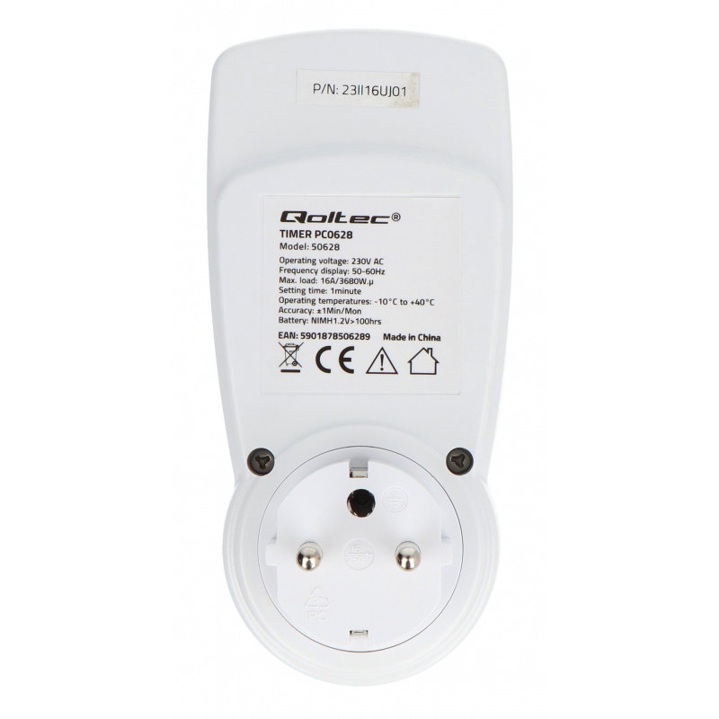 Qoltec Elektroniczny programator czasowy PC0628 | 3680W | 16A |