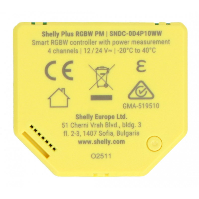 Shelly Plus RGBW PM - sterownik taśm LED 12/24VDC -