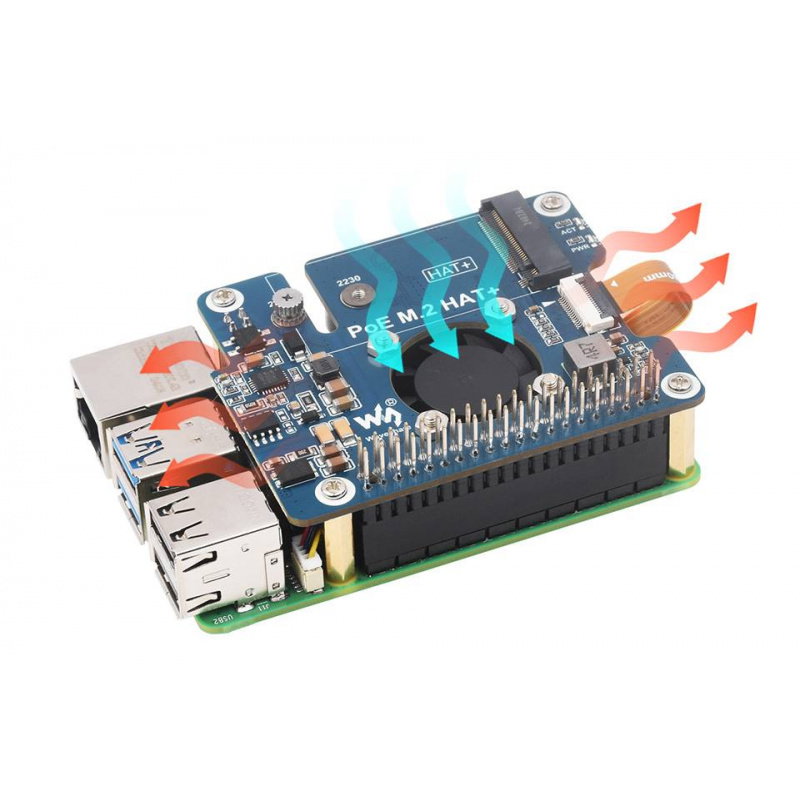 PCIe To M.2 Adapter With PoE Function For Raspberry Pi 5