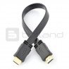 Kabel HDMI - plochý, černý, délka 33 cm - zdjęcie 1