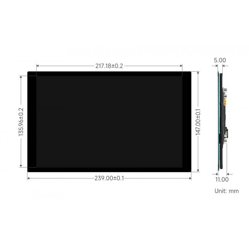 10.1inch Capacitive Touch Display, Optical Bonding Toughened