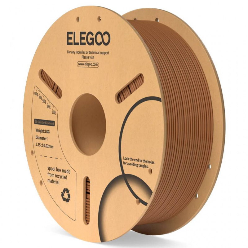 PLA 1.75mm Brown（Brown) 1kg-Paper Plate 1KG Paper Plate-Brown